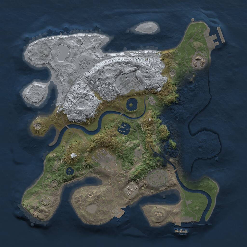 Rust Map: Procedural Map, Size: 3000, Seed: 400000, 12 Monuments