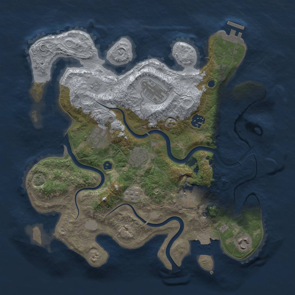 Rust Map: Procedural Map, Size: 3375, Seed: 1234, 12 Monuments