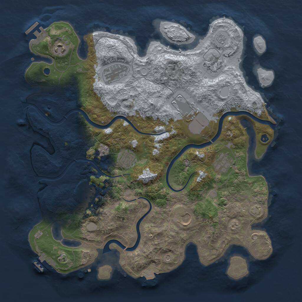 Rust Map: Procedural Map, Size: 3750, Seed: 205588764, 15 Monuments