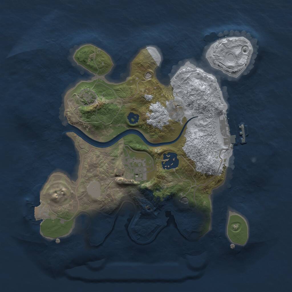 Rust Map: Procedural Map, Size: 2500, Seed: 421214, 6 Monuments