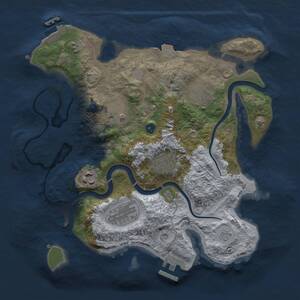 Thumbnail Rust Map: Procedural Map, Size: 3000, Seed: 1967892910, 12 Monuments