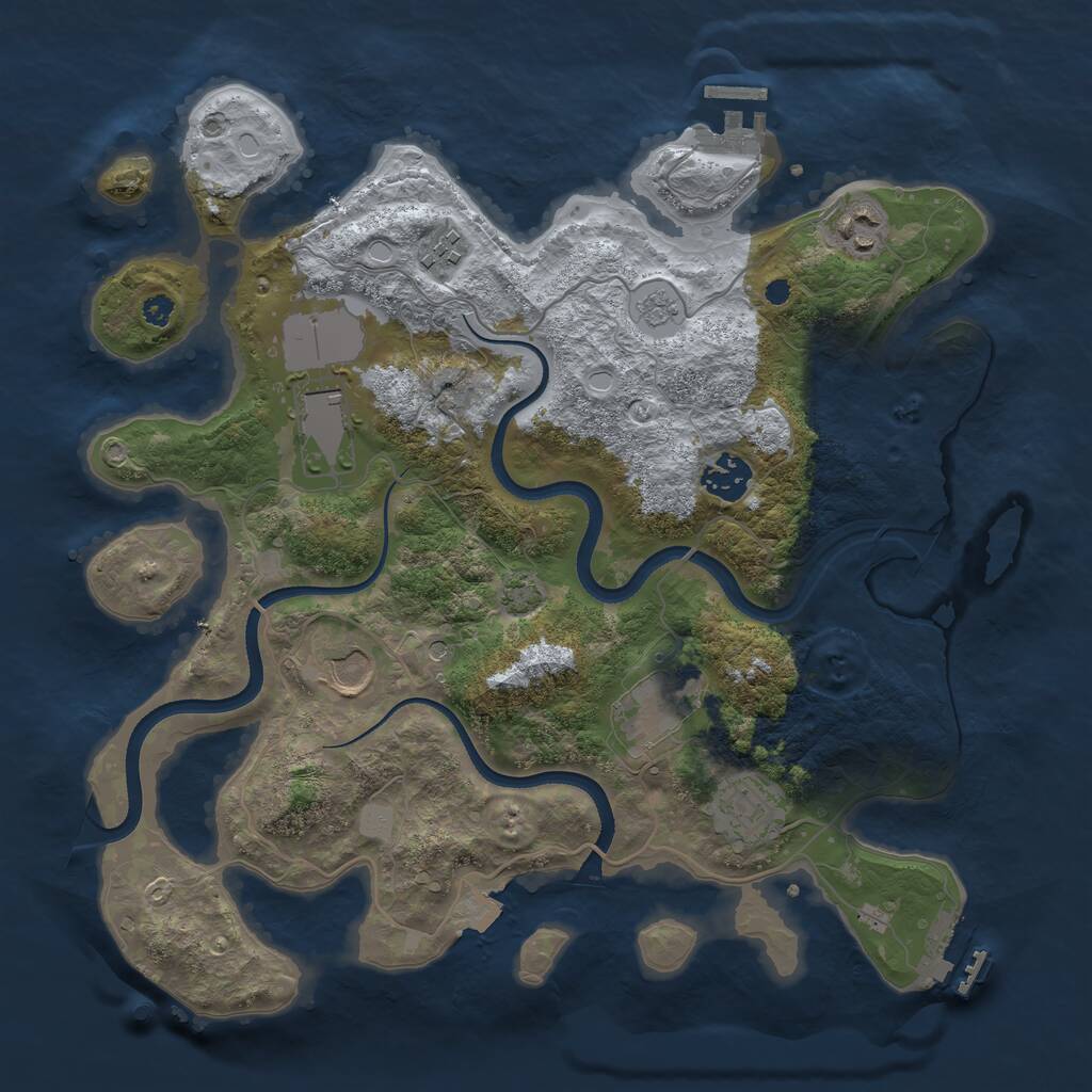 Rust Map: Procedural Map, Size: 3500, Seed: 304866847, 13 Monuments