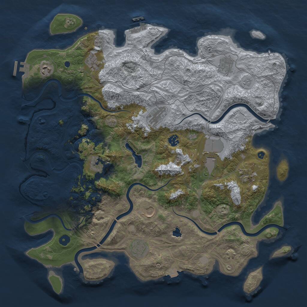 Rust Map: Procedural Map, Size: 4290, Seed: 107921499, 17 Monuments