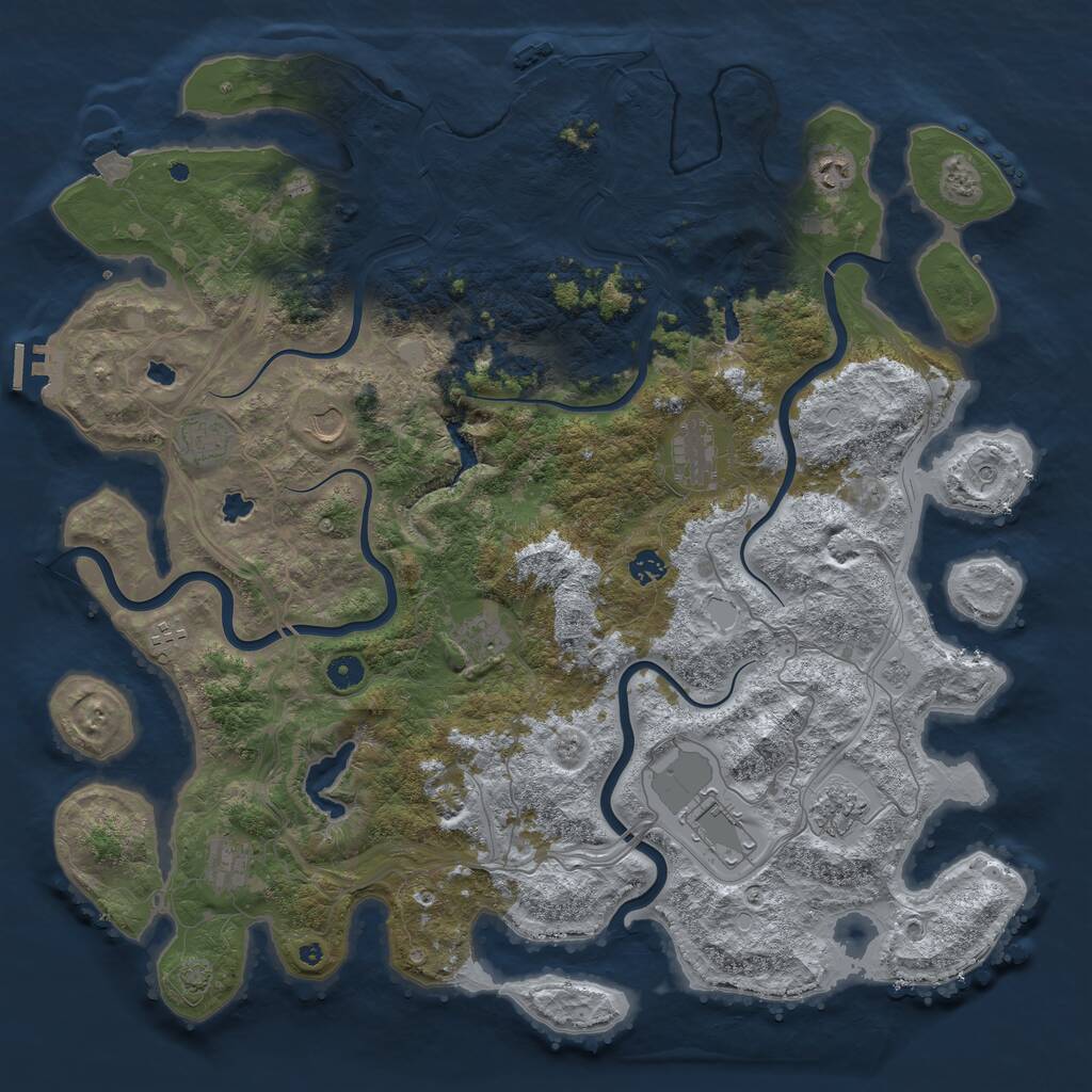 Rust Map: Procedural Map, Size: 4750, Seed: 69420, 16 Monuments