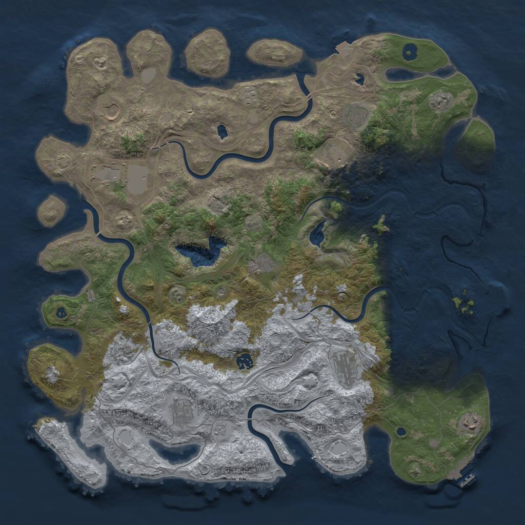 Rust Map: Procedural Map, Size: 4750, Seed: 267889766, 17 Monuments