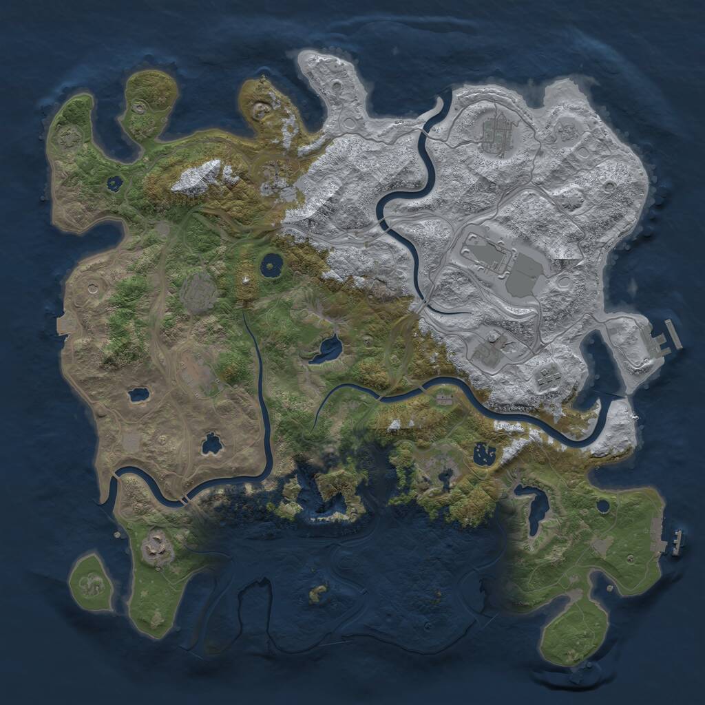 Rust Map: Procedural Map, Size: 4500, Seed: 883988411, 16 Monuments