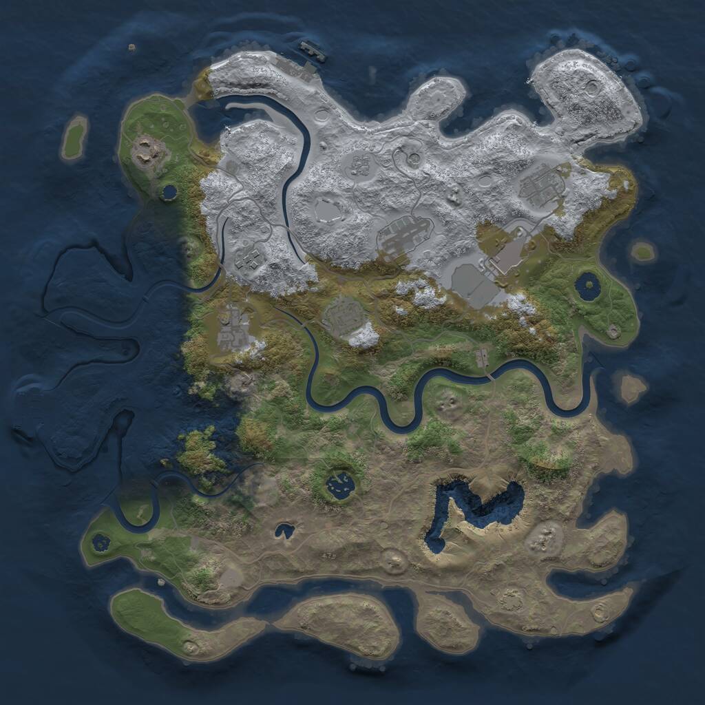 Rust Map: Procedural Map, Size: 4000, Seed: 451146926, 14 Monuments
