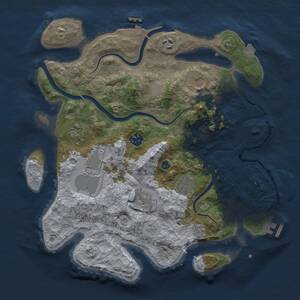 Thumbnail Rust Map: Procedural Map, Size: 3500, Seed: 1284050981, 14 Monuments