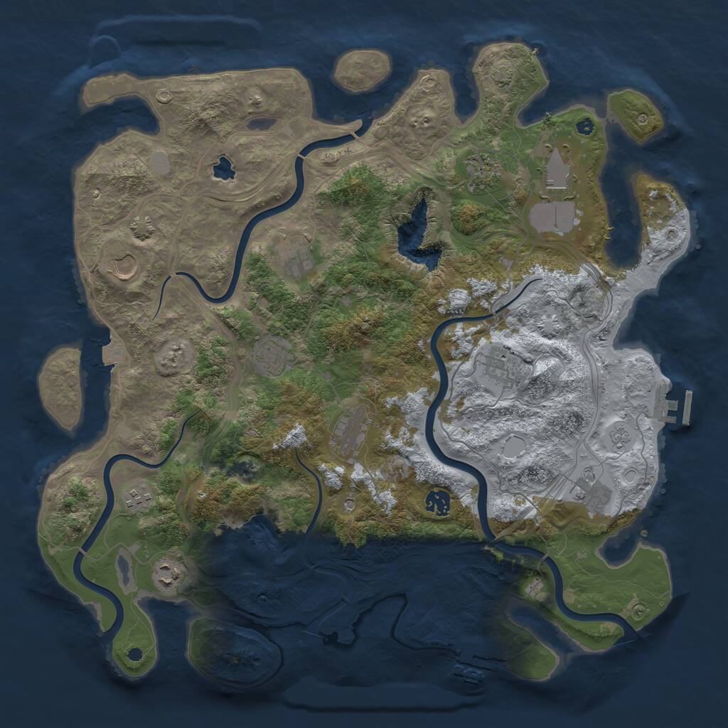 Rust Map: Procedural Map, Size: 4250, Seed: 1403890788, 17 Monuments