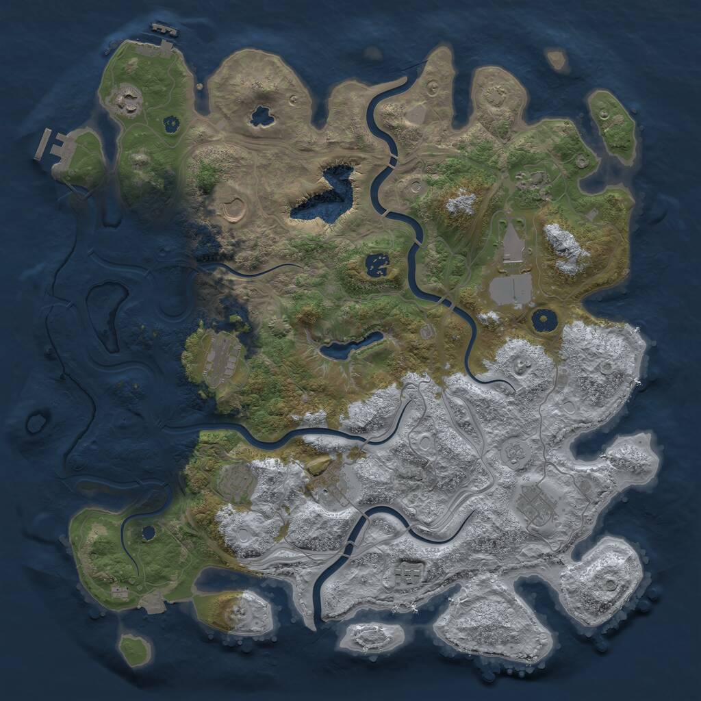 Rust Map: Procedural Map, Size: 4250, Seed: 12241685, 16 Monuments