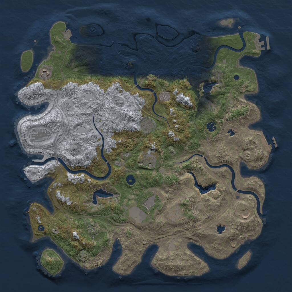 Rust Map: Procedural Map, Size: 4500, Seed: 567835, 16 Monuments