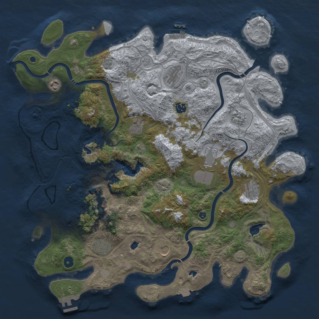 Rust Map: Procedural Map, Size: 4500, Seed: 868441442, 17 Monuments