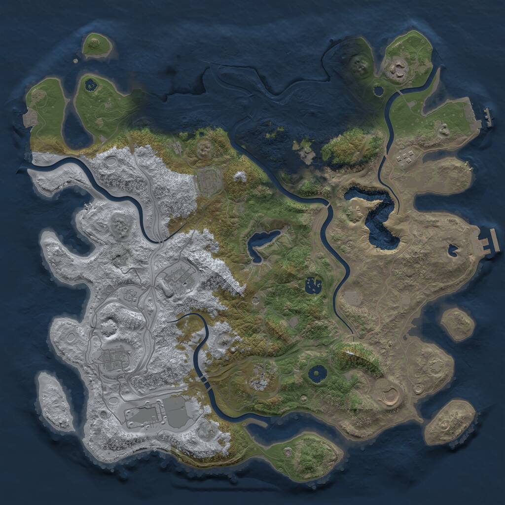 Rust Map: Procedural Map, Size: 4300, Seed: 1766217492, 16 Monuments