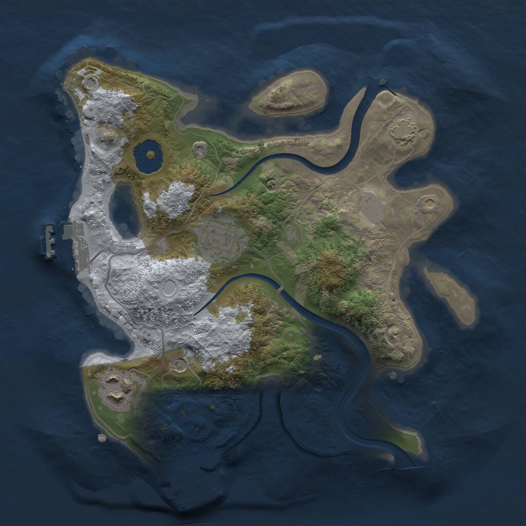 Rust Map: Procedural Map, Size: 2500, Seed: 405982590, 7 Monuments