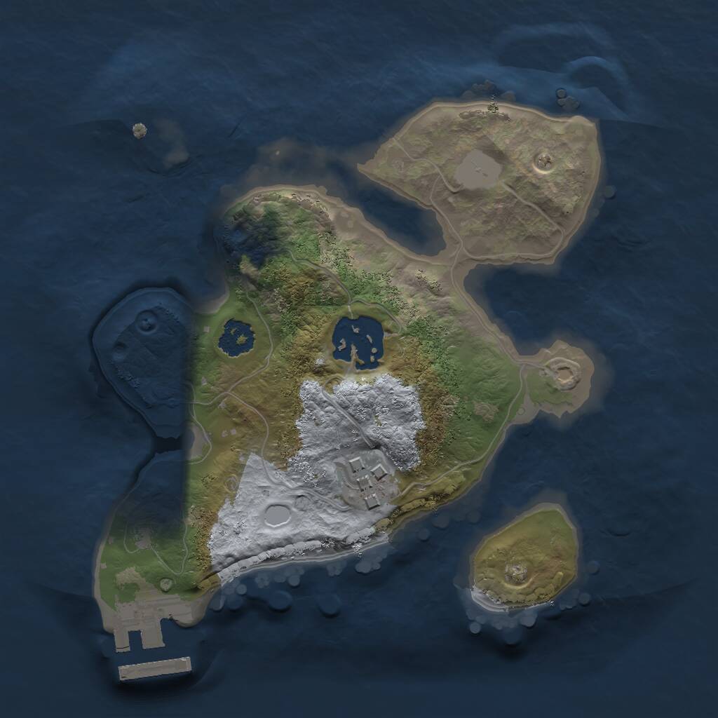 Rust Map: Procedural Map, Size: 2000, Seed: 206327156, 4 Monuments