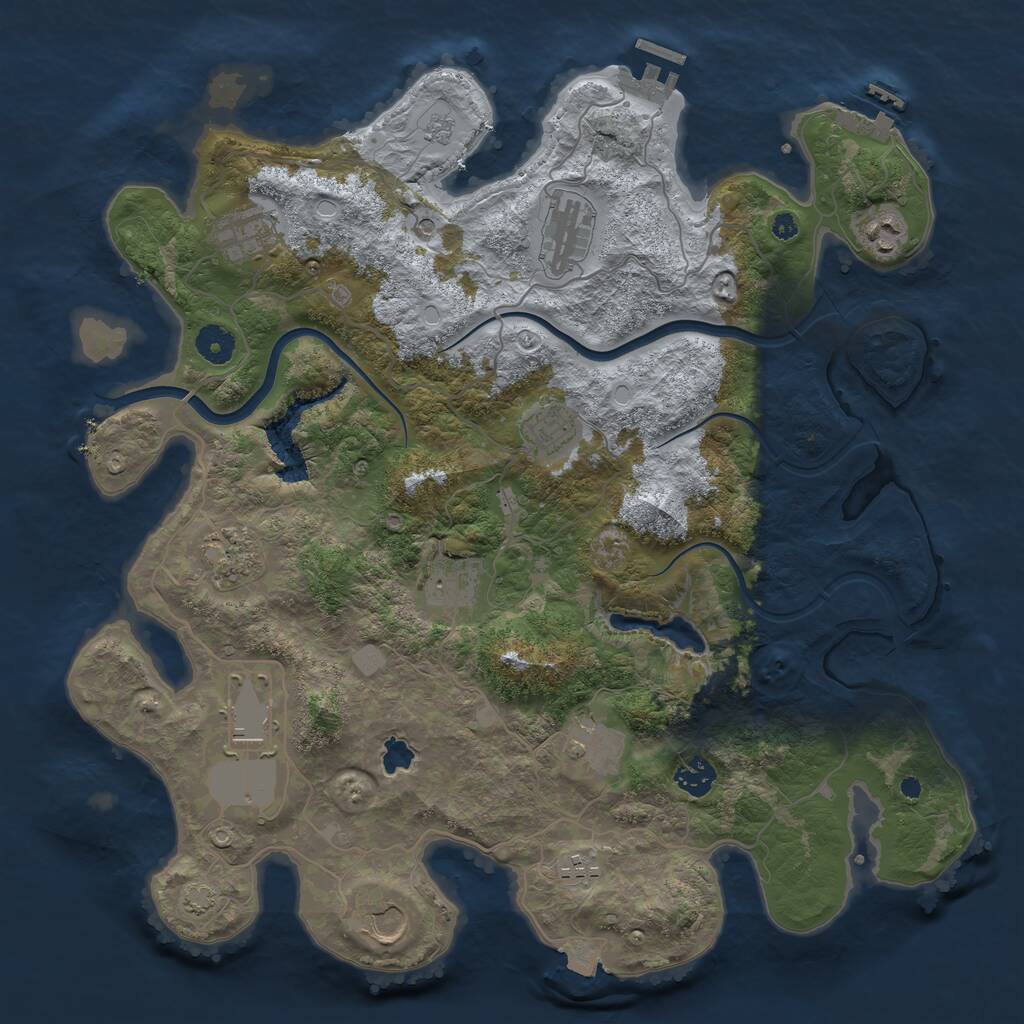 Rust Map: Procedural Map, Size: 4000, Seed: 1718257329, 17 Monuments