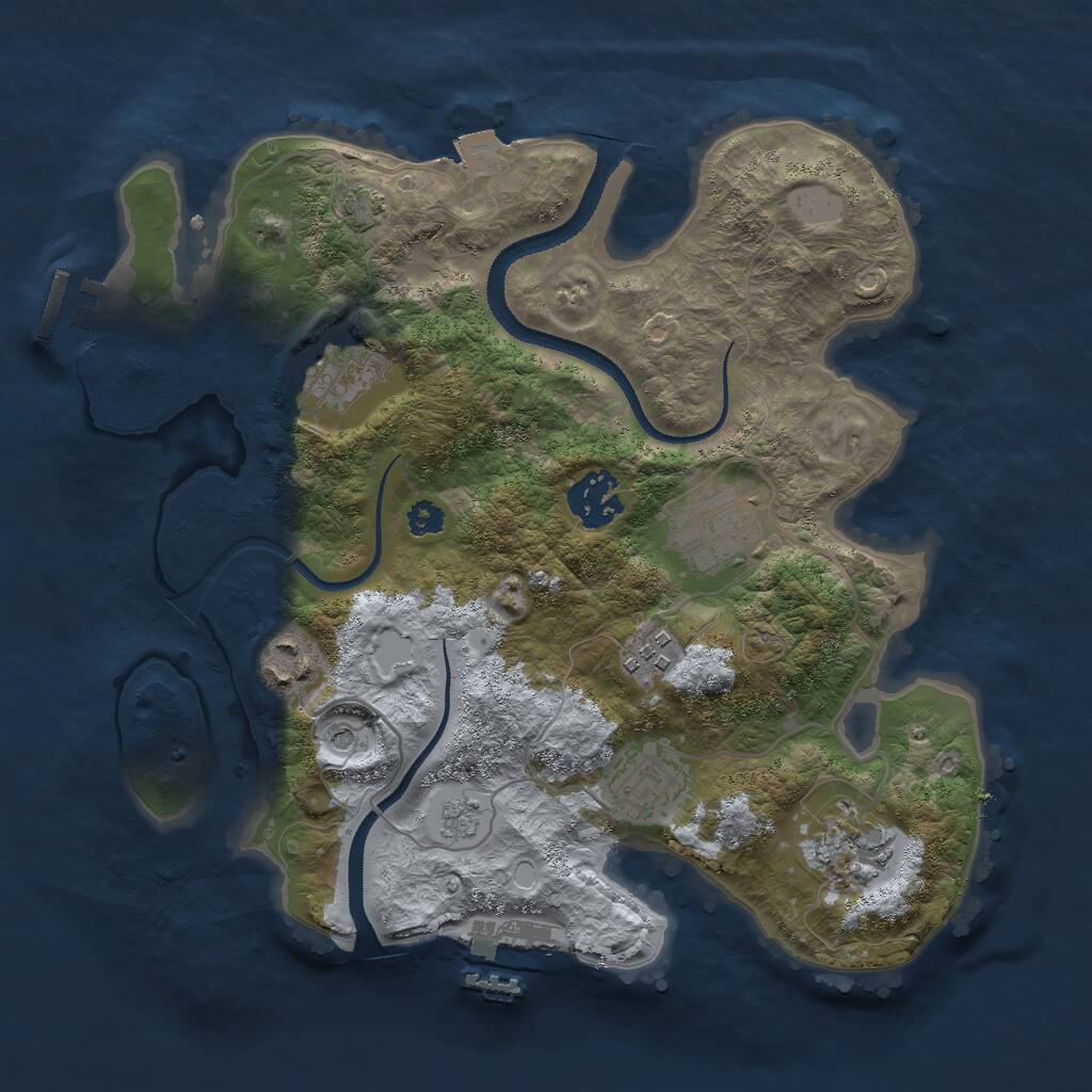 Rust Map: Procedural Map, Size: 3000, Seed: 7207, 13 Monuments