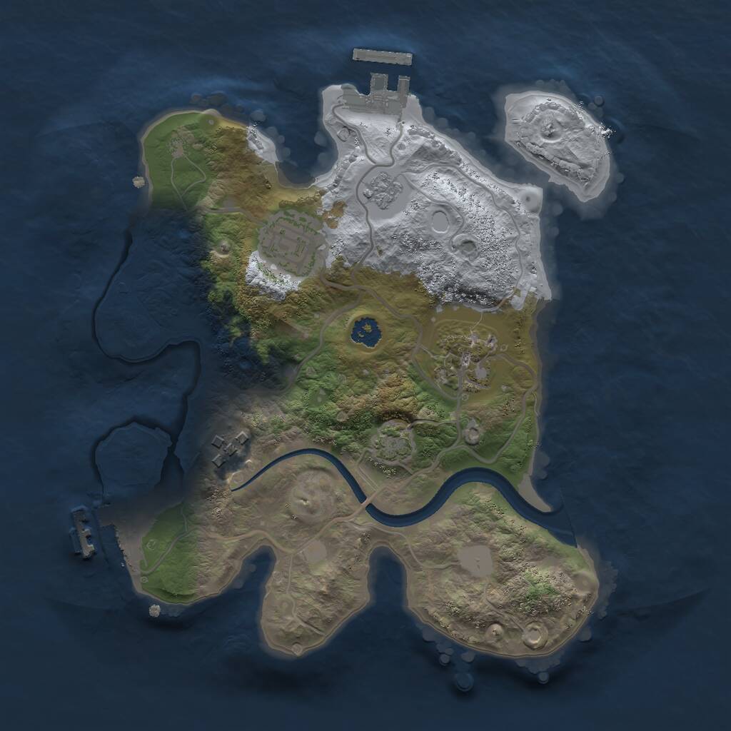 Rust Map: Procedural Map, Size: 2500, Seed: 241674685, 8 Monuments