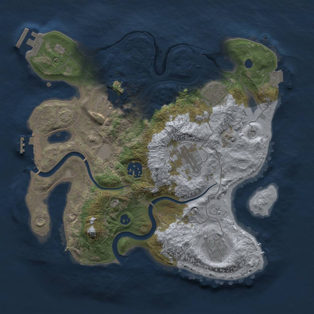Rust Map: Procedural Map, Size: 3000, Seed: 1643026422, 12 Monuments