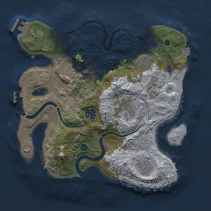 Thumbnail Rust Map: Procedural Map, Size: 3000, Seed: 1643026422, 12 Monuments