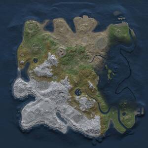 Thumbnail Rust Map: Procedural Map, Size: 3300, Seed: 333741200, 14 Monuments
