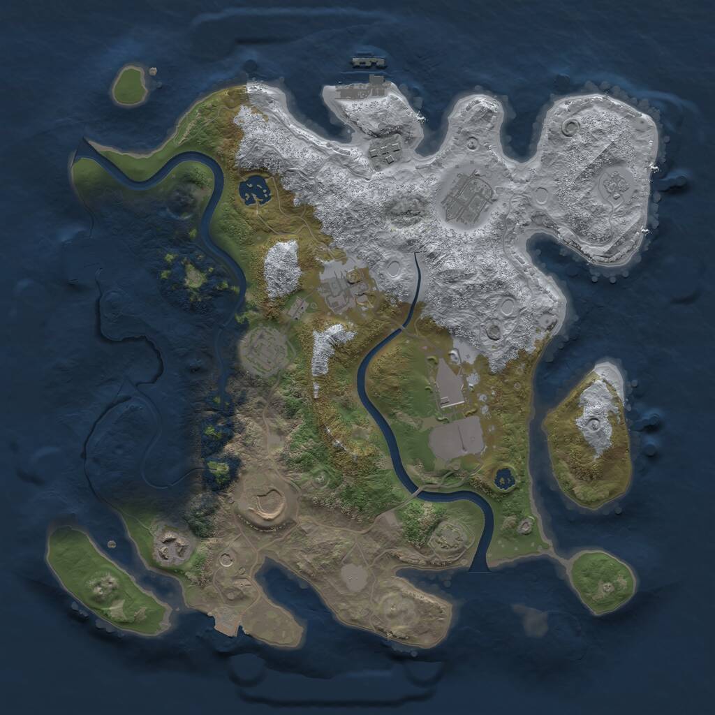 Rust Map: Procedural Map, Size: 3500, Seed: 4852992, 14 Monuments