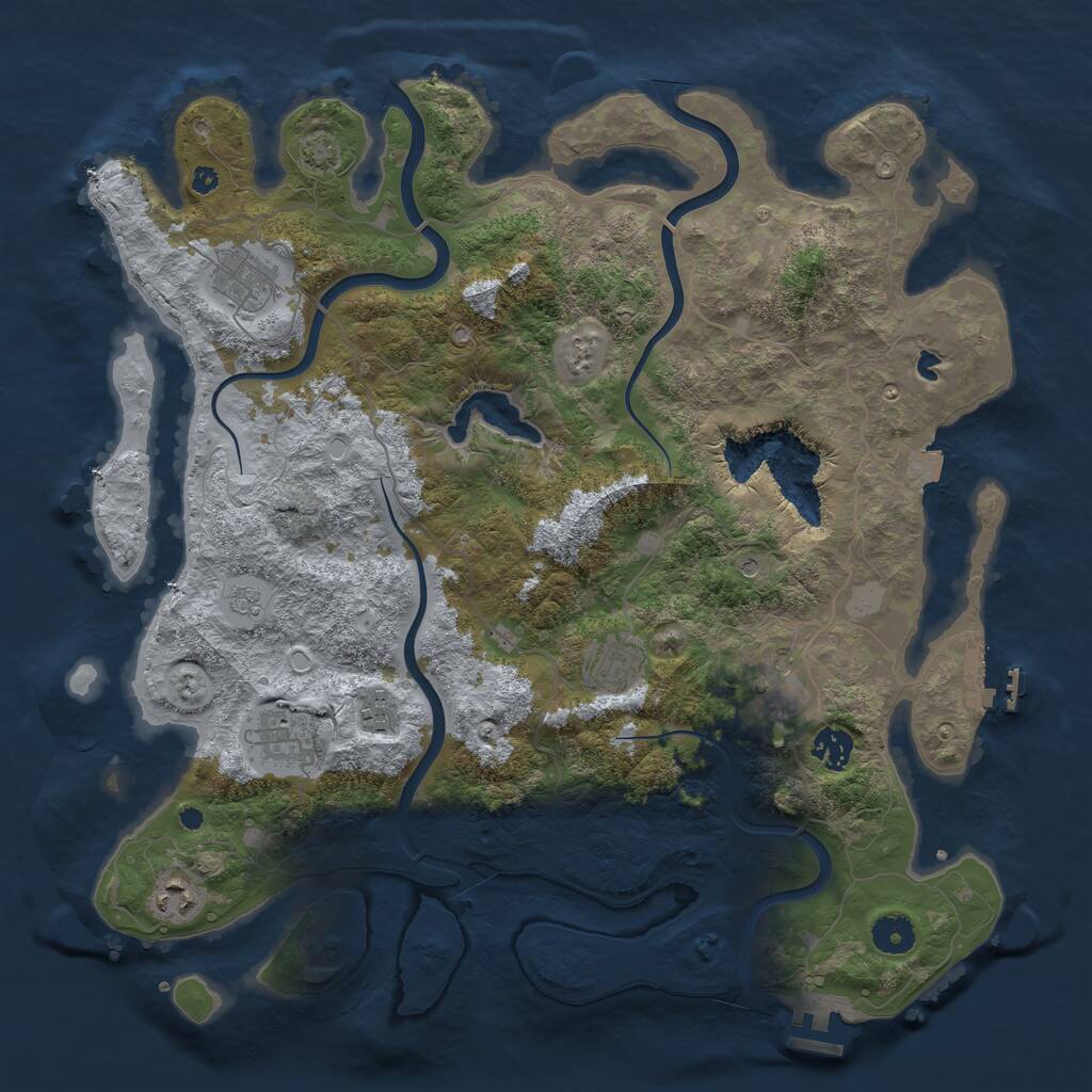 Rust Map: Procedural Map, Size: 4000, Seed: 538358324, 13 Monuments