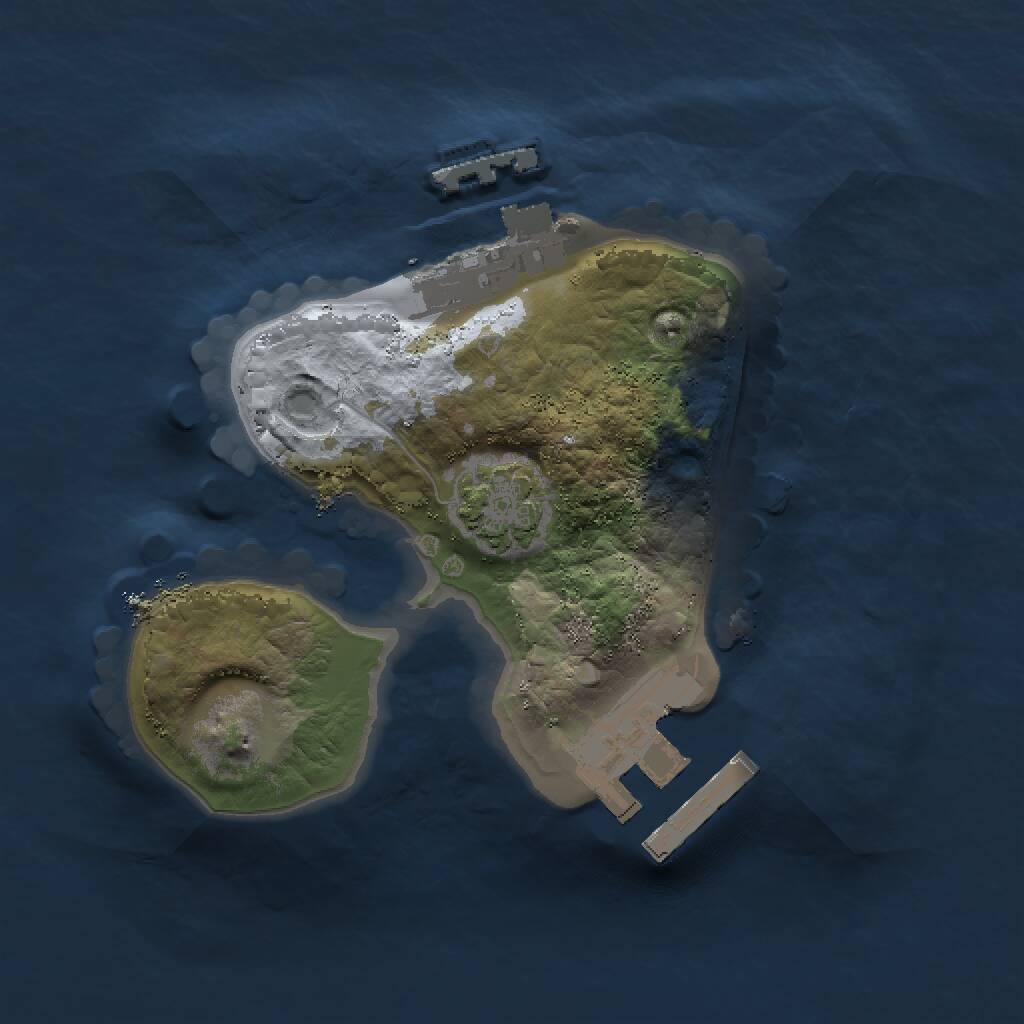 Rust Map: Procedural Map, Size: 1500, Seed: 2046164624, 4 Monuments