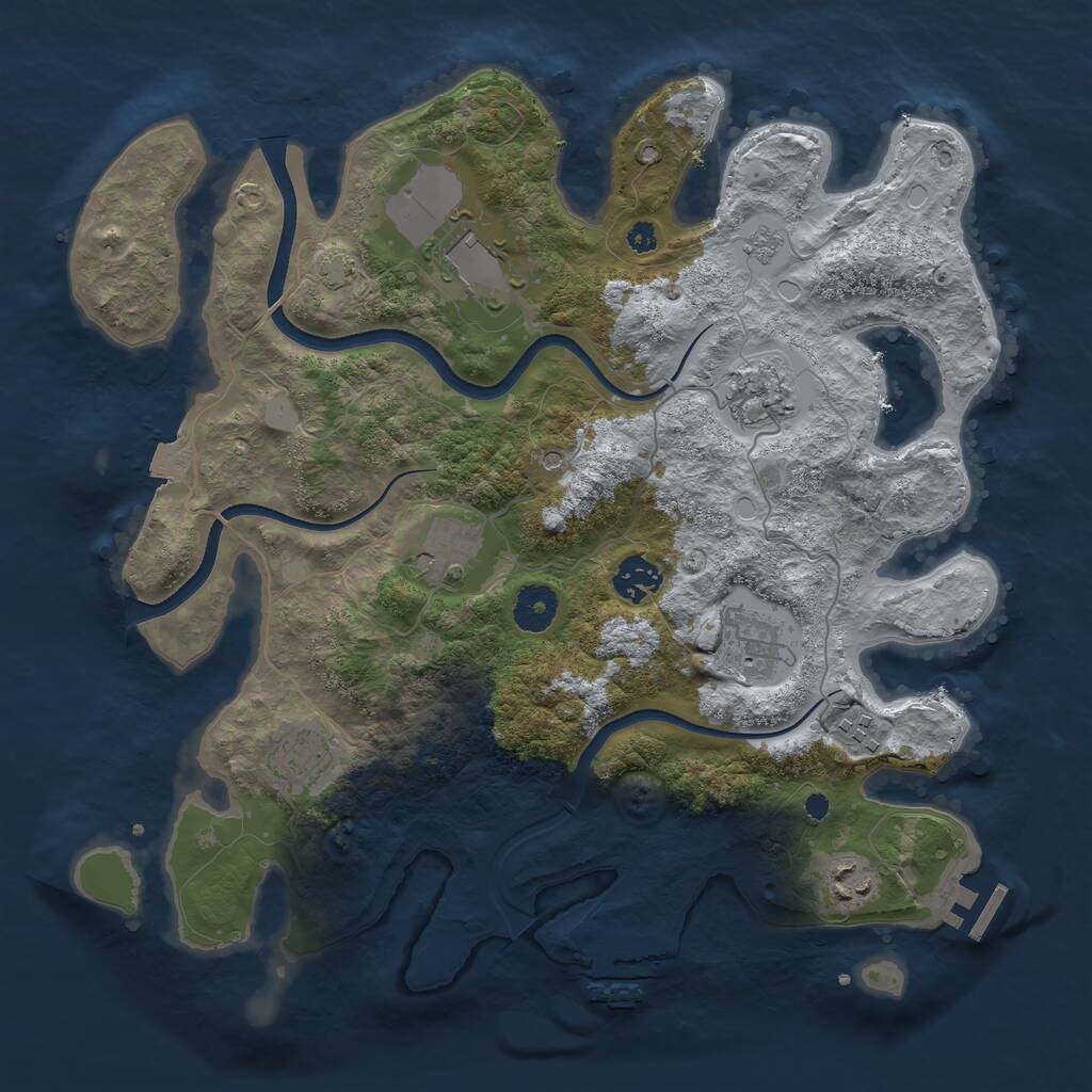 Rust Map: Procedural Map, Size: 3600, Seed: 285177332, 14 Monuments