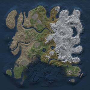 Thumbnail Rust Map: Procedural Map, Size: 3600, Seed: 285177332, 14 Monuments