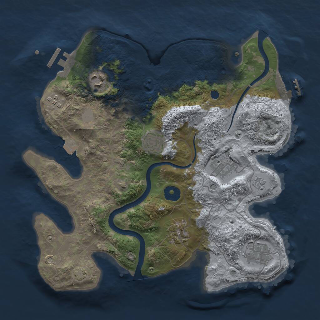 Rust Map: Procedural Map, Size: 3000, Seed: 788691177, 12 Monuments