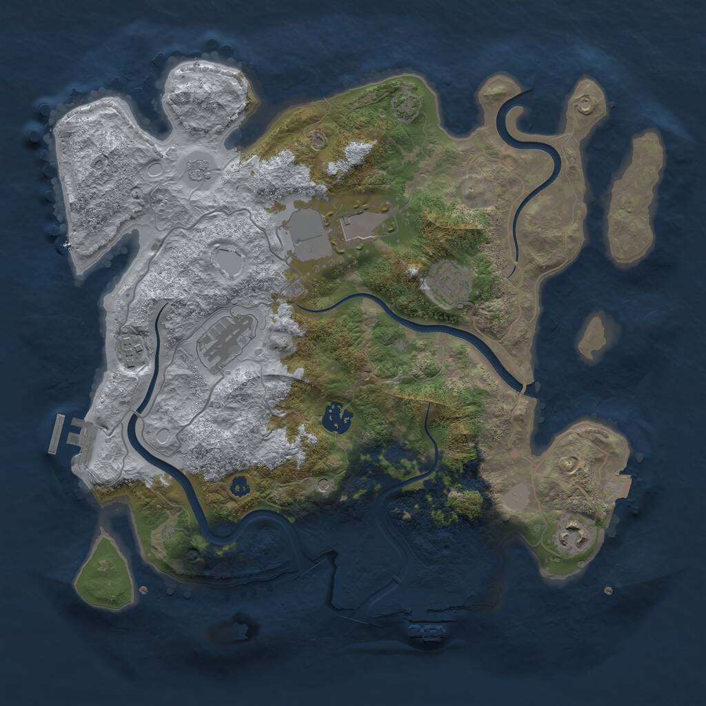Rust Map: Procedural Map, Size: 3500, Seed: 817909956, 12 Monuments