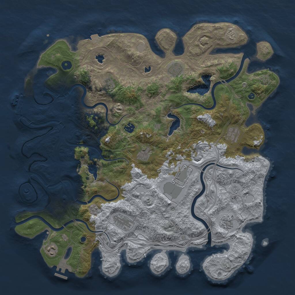 Rust Map: Procedural Map, Size: 4500, Seed: 1554192234, 16 Monuments