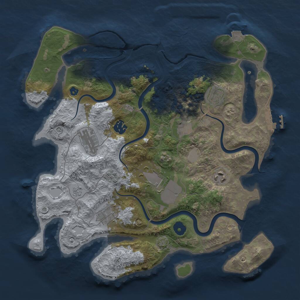 Rust Map: Procedural Map, Size: 3500, Seed: 903628416, 13 Monuments