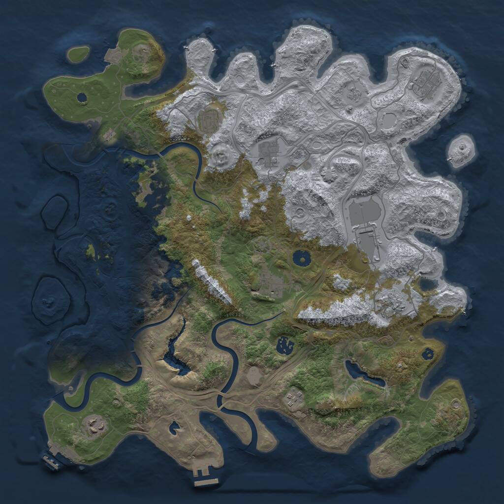 Rust Map: Procedural Map, Size: 4250, Seed: 36763879, 16 Monuments