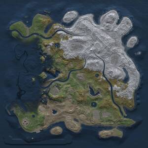 Thumbnail Rust Map: Procedural Map, Size: 4000, Seed: 1861603572, 16 Monuments
