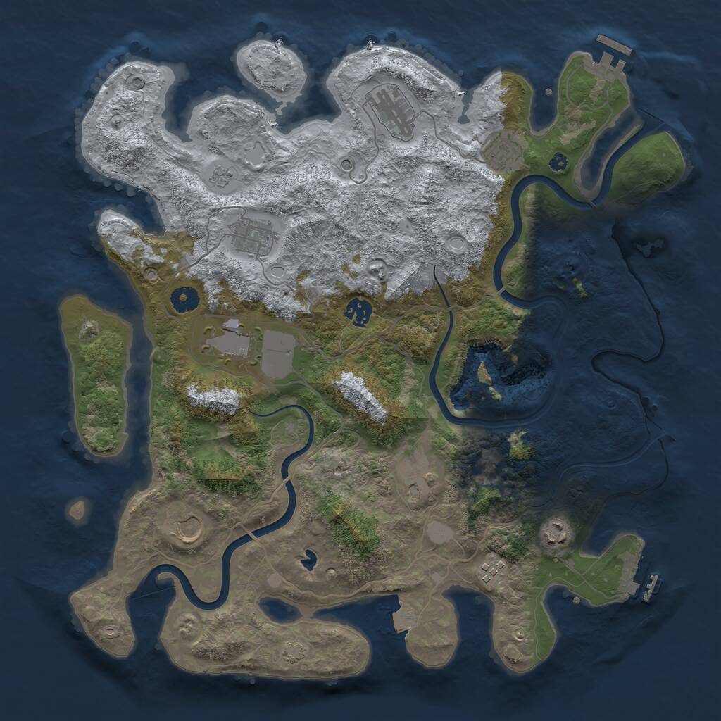Rust Map: Procedural Map, Size: 4000, Seed: 1361345, 15 Monuments