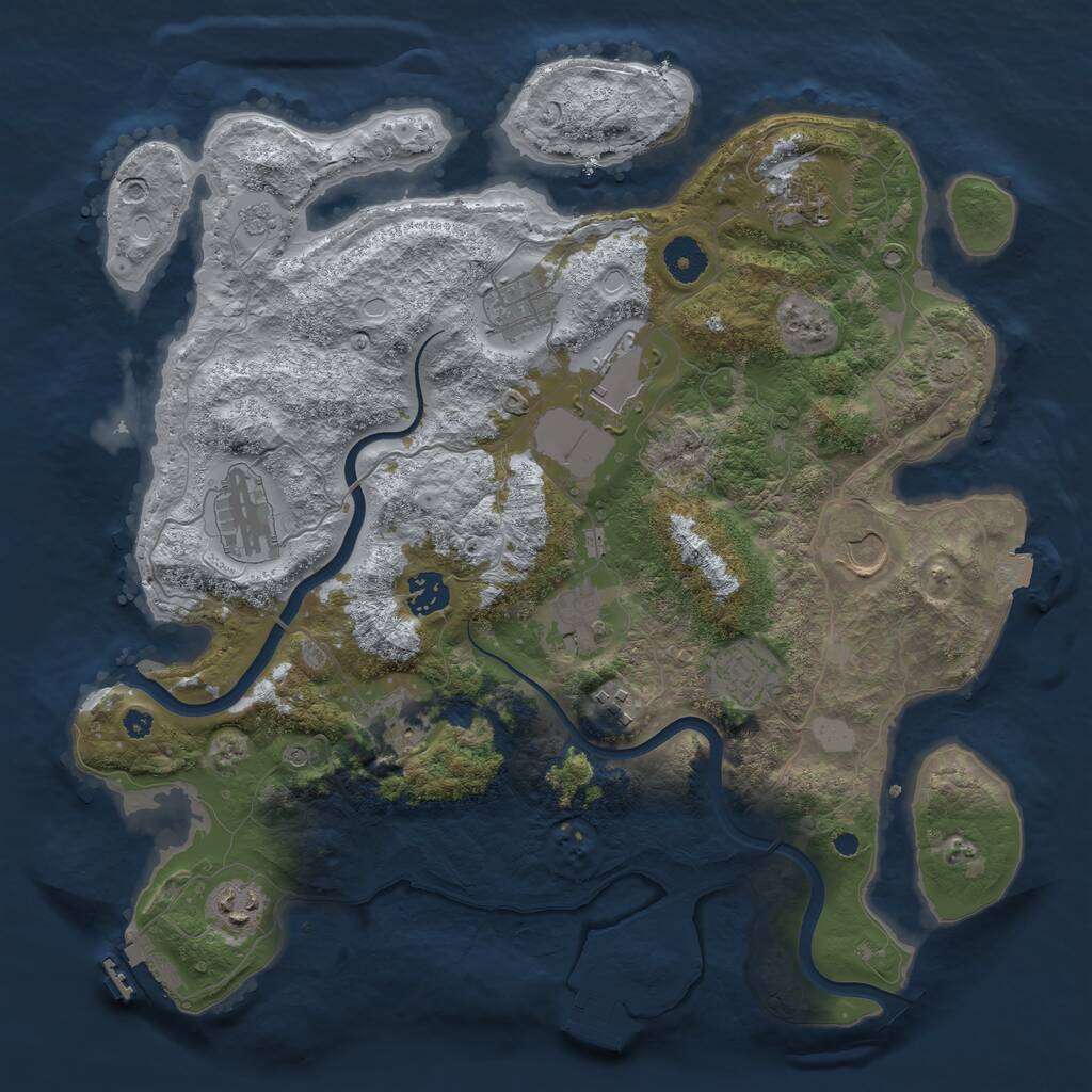 Rust Map: Procedural Map, Size: 3750, Seed: 856872803, 17 Monuments