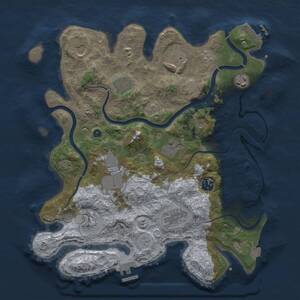 Thumbnail Rust Map: Procedural Map, Size: 3700, Seed: 366047875, 16 Monuments
