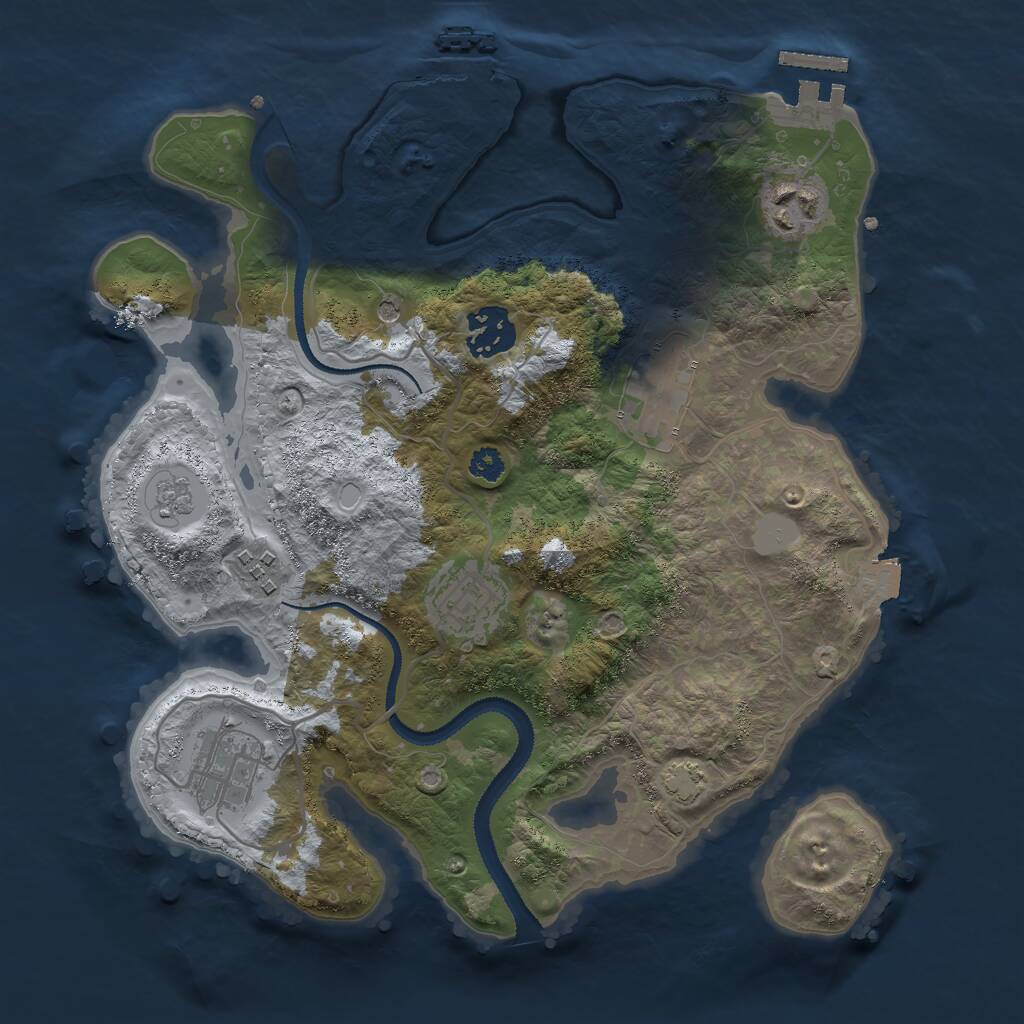 Rust Map: Procedural Map, Size: 3000, Seed: 6894568, 12 Monuments