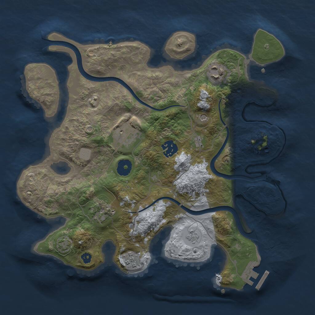 Rust Map: Procedural Map, Size: 3000, Seed: 99669093, 10 Monuments