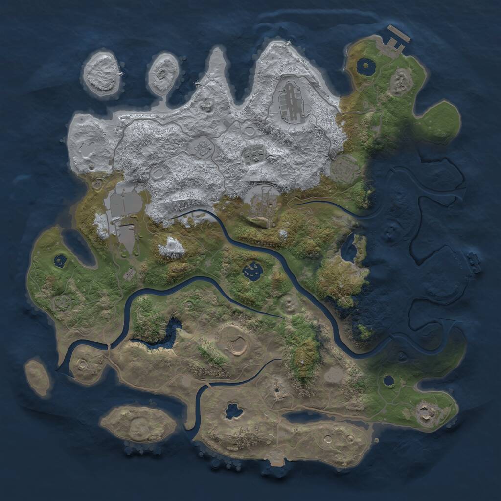 Rust Map: Procedural Map, Size: 4000, Seed: 244819682, 14 Monuments