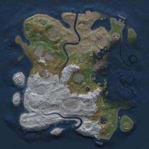 Thumbnail Rust Map: Procedural Map, Size: 3500, Seed: 1756947493, 15 Monuments