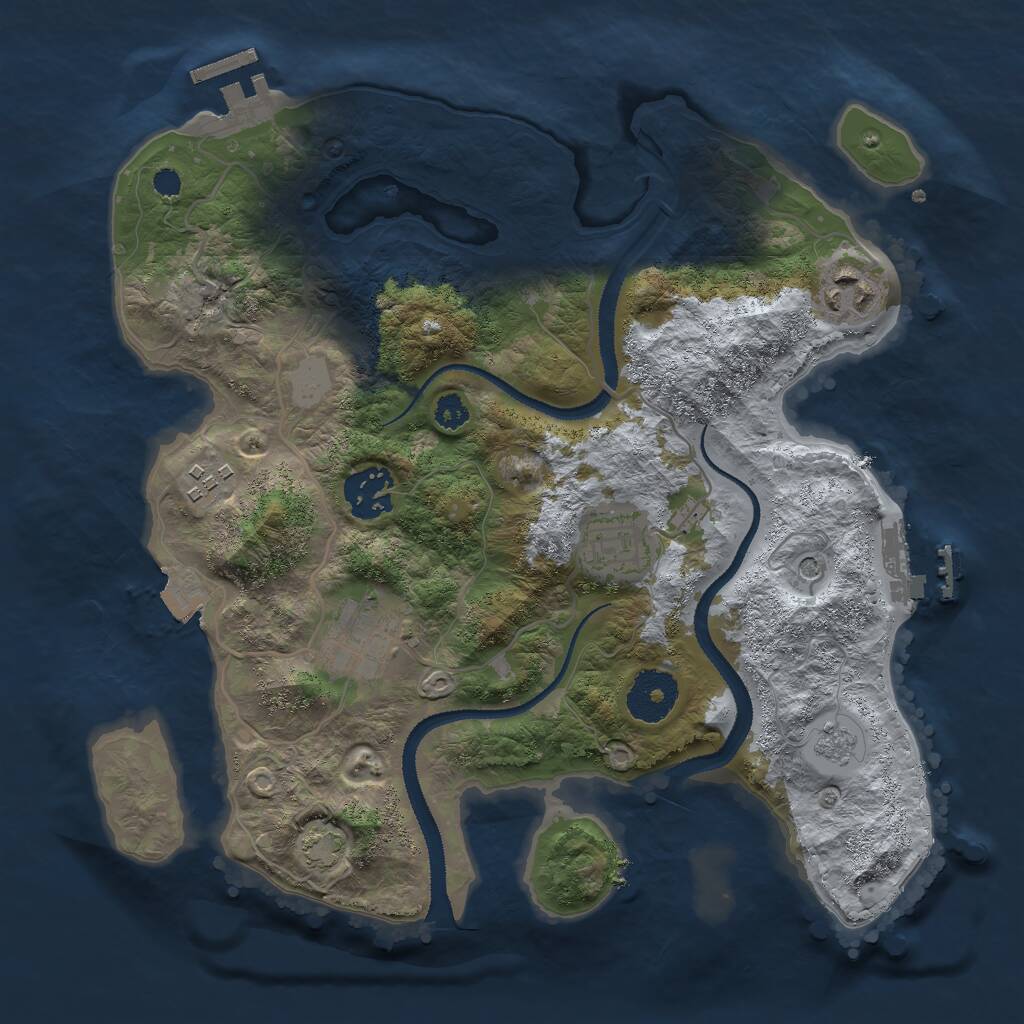 Rust Map: Procedural Map, Size: 3000, Seed: 1905146934, 11 Monuments
