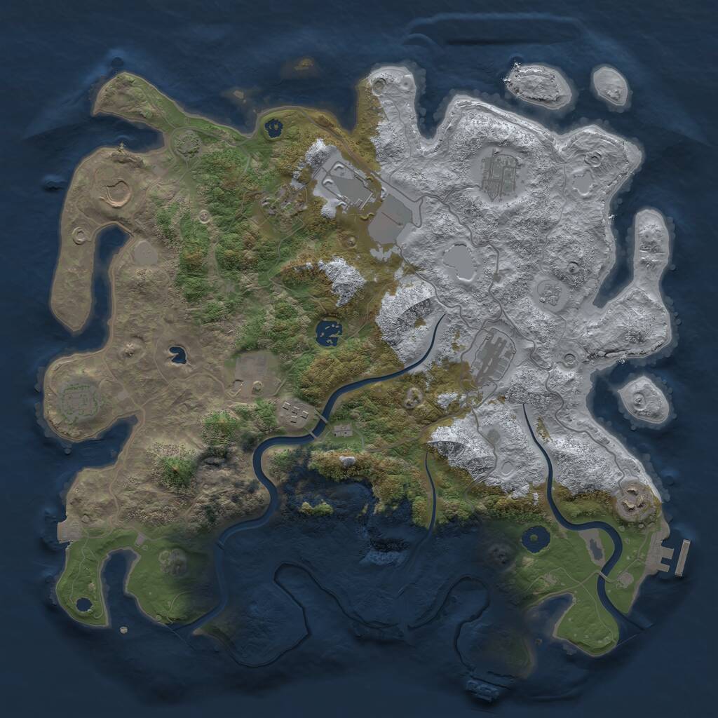 Rust Map: Procedural Map, Size: 4000, Seed: 1158931608, 16 Monuments