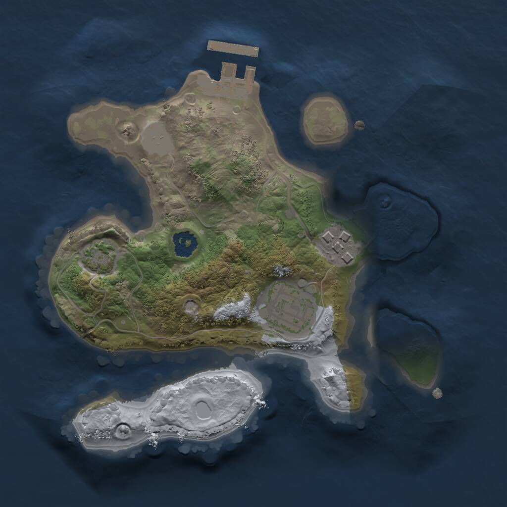 Rust Map: Procedural Map, Size: 2000, Seed: 1979503527, 5 Monuments