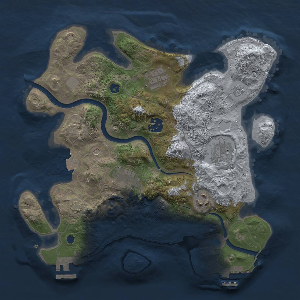 Rust Map: Procedural Map, Size: 3000, Seed: 280223, 12 Monuments