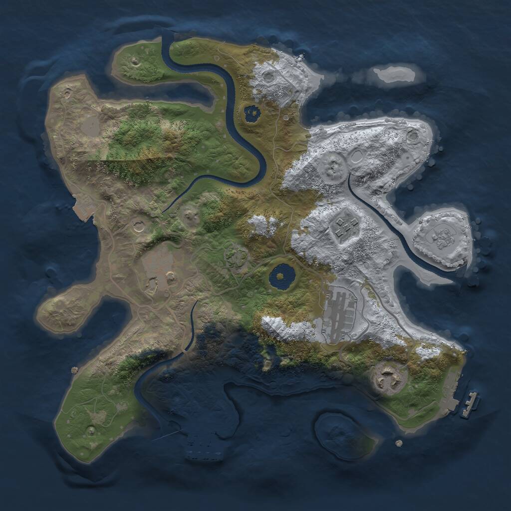 Rust Map: Procedural Map, Size: 3000, Seed: 1687680764, 10 Monuments