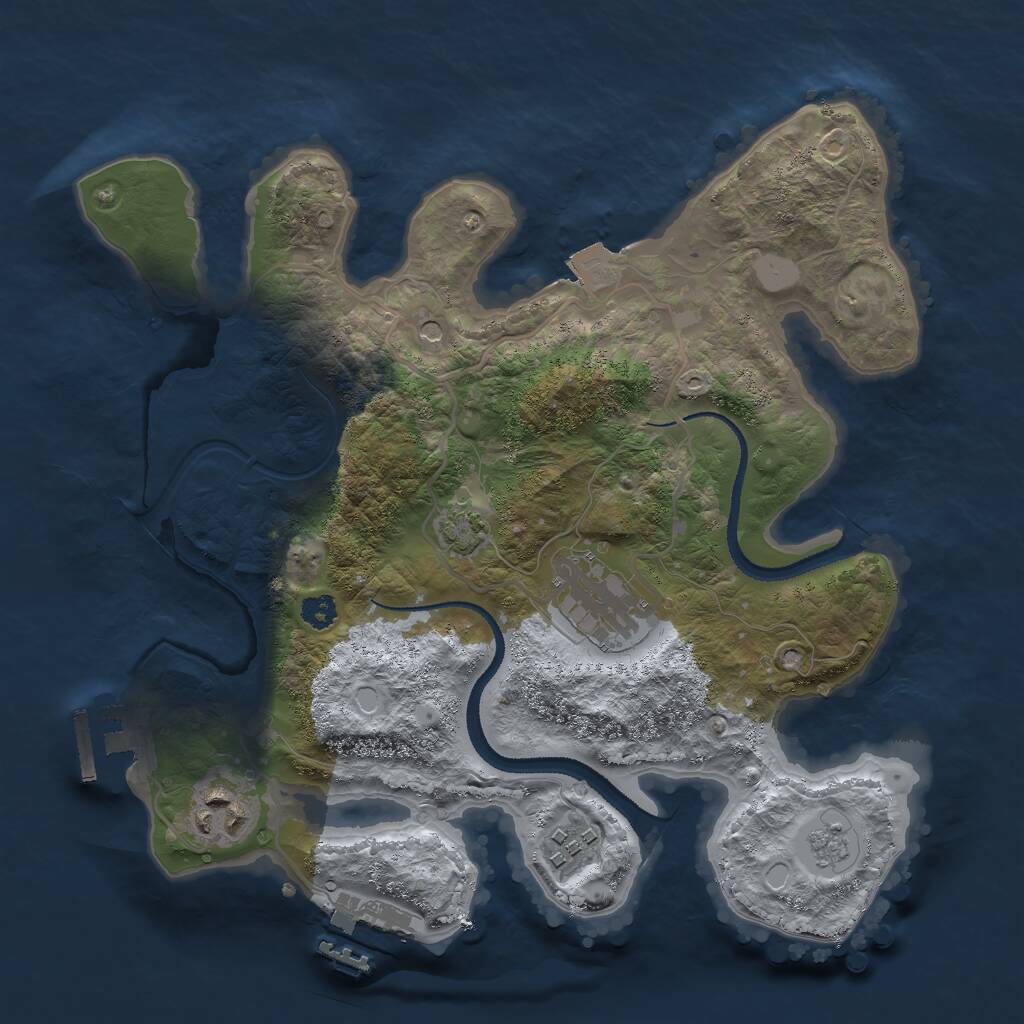 Rust Map: Procedural Map, Size: 2900, Seed: 80303, 9 Monuments