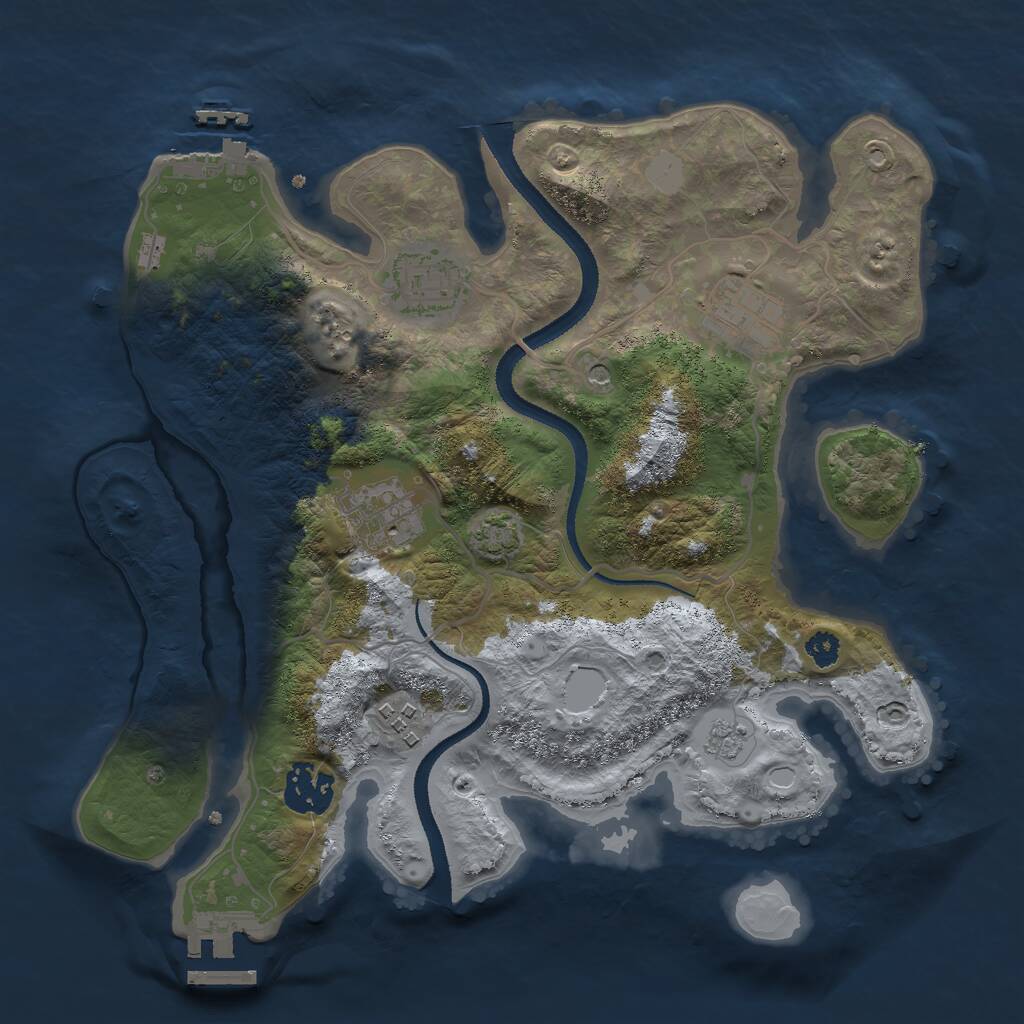 Rust Map: Procedural Map, Size: 3000, Seed: 15565895, 11 Monuments
